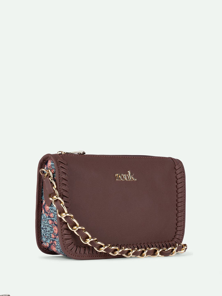ZOUK Kolkata Nouveau Printed Baguette Handheld Bag