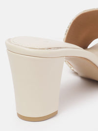 House of Pataudi Open Toe Embellished Block Heels
