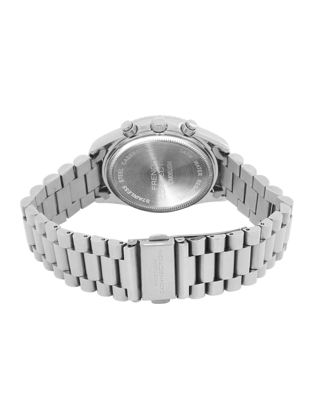 French Connection Women Dial & Stainless Steel Bracelet Style Straps Analogue Chronograph Watch FCM06USM