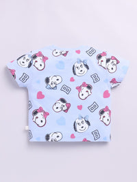 Happy Faces Girls Peanuts Printed Pure Cotton T-shirt