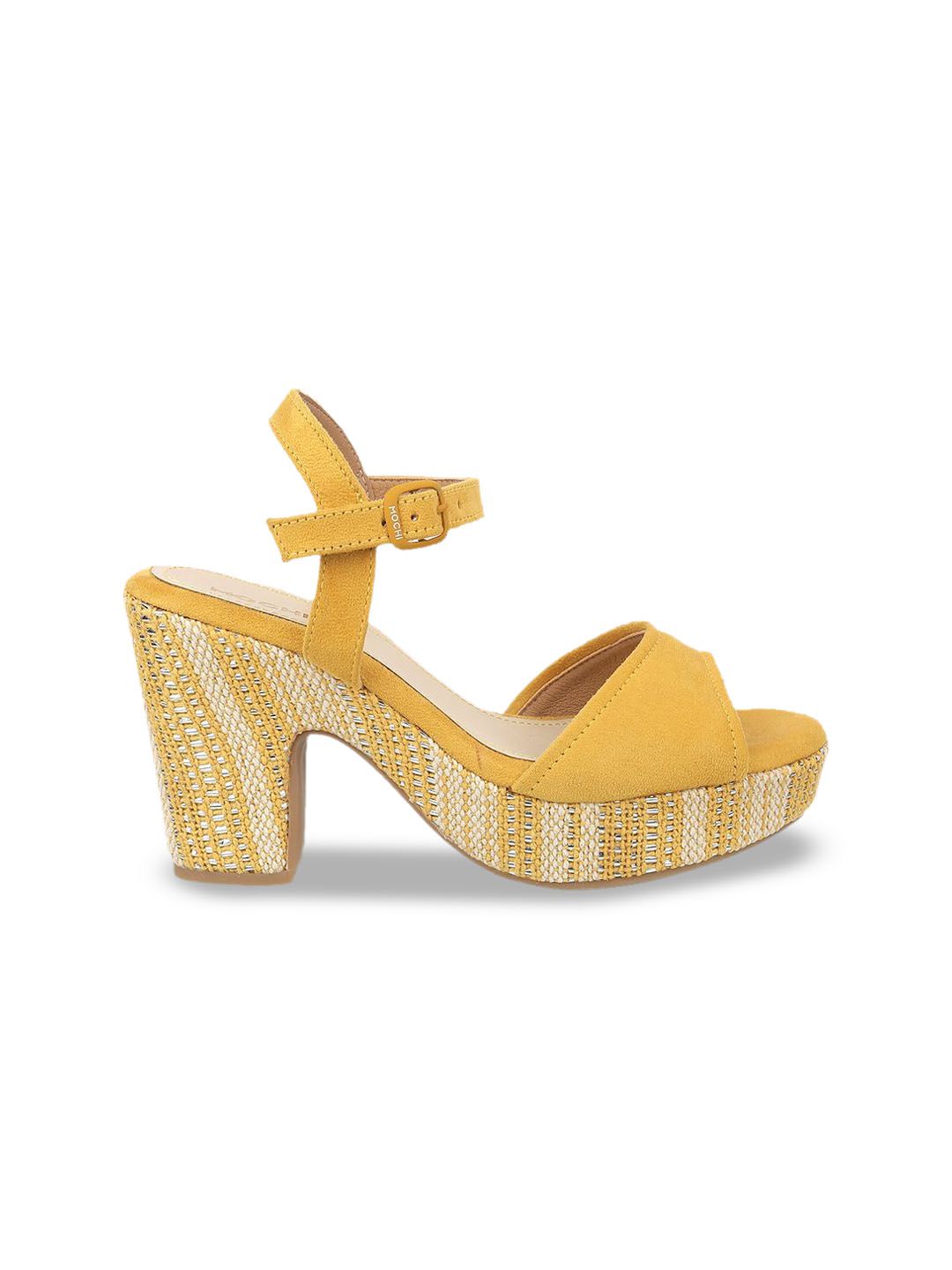Mochi Women Colourblocked Block Sandals with Buckles