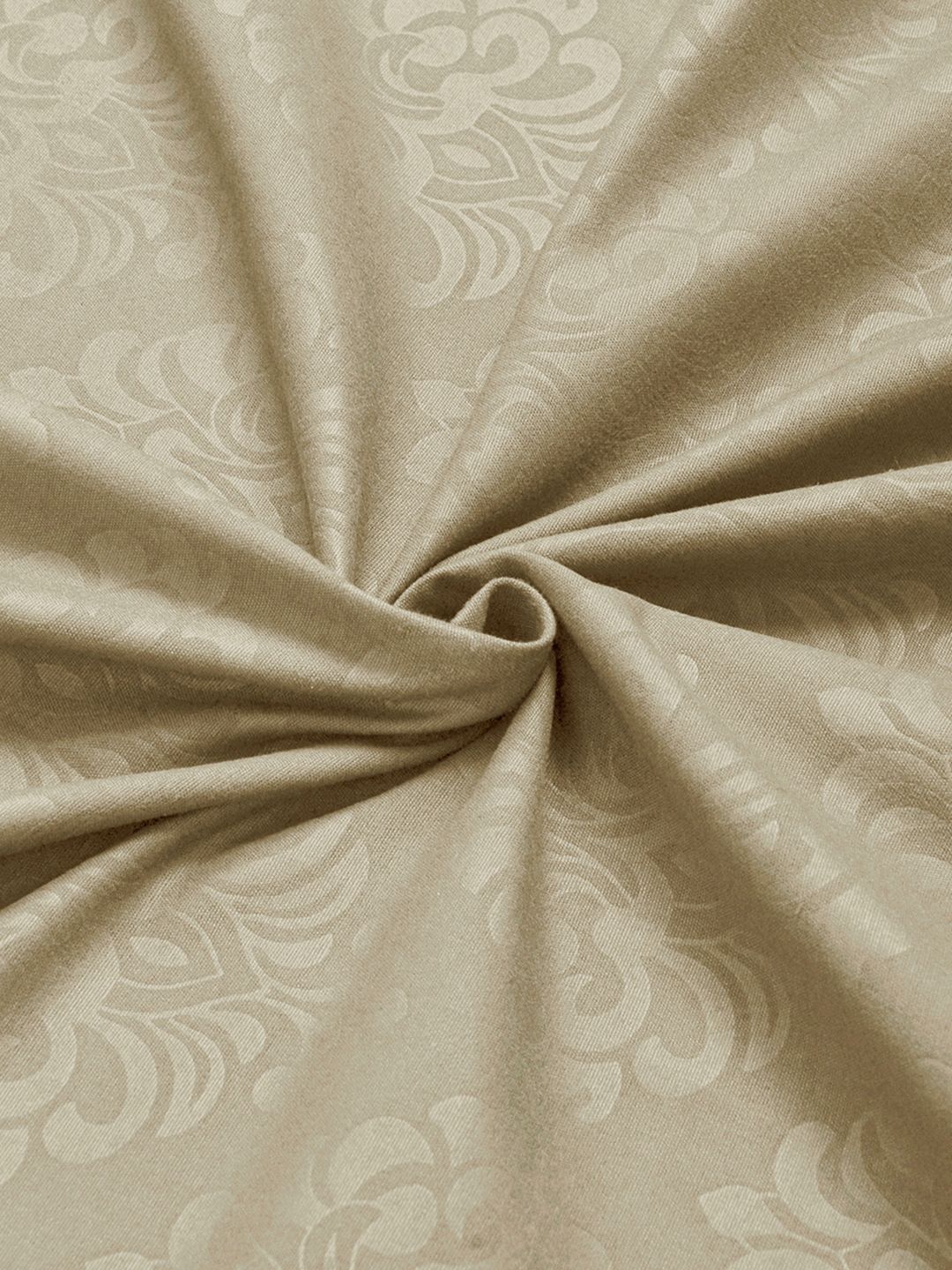 KLOTTHE Beige Floral Printed 300 TC Single Bedsheets With 1 Pillow Covers