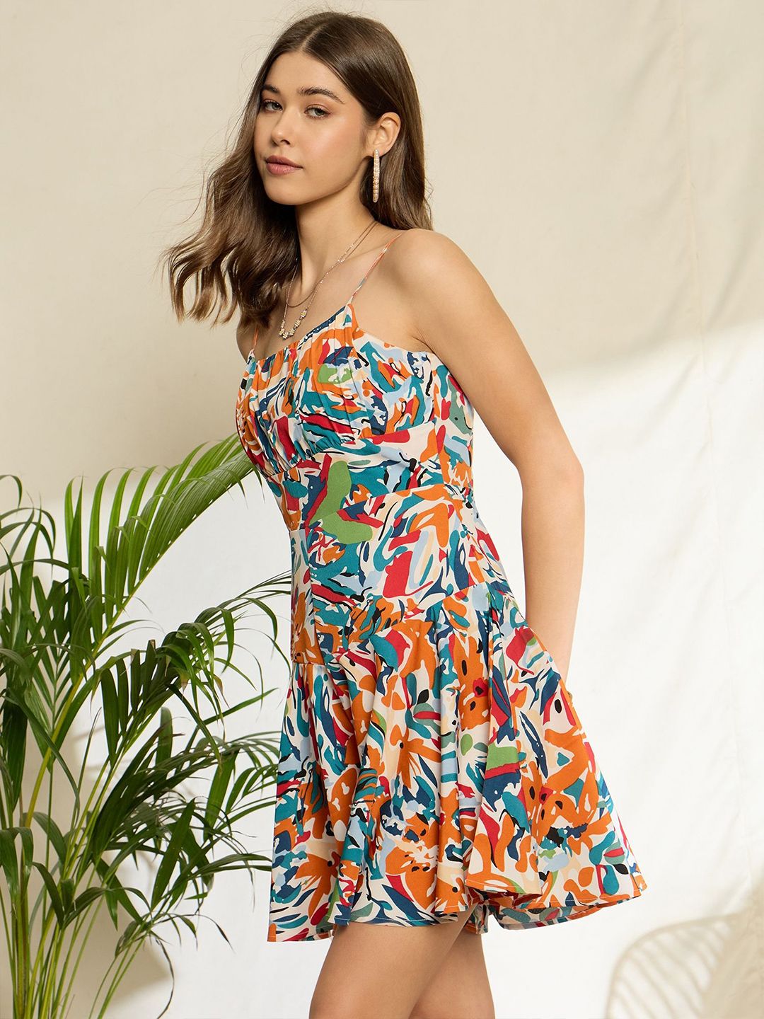Berrylush Printed with Ruffles Jumpsuit
