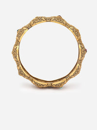 PANASH- Set Of 2 24 CT Gold-Plated Handcrafted Antique Bangles