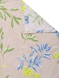 KLOTTHE Beige Floral 300 TC King Bedsheet with 2 Pillow Covers