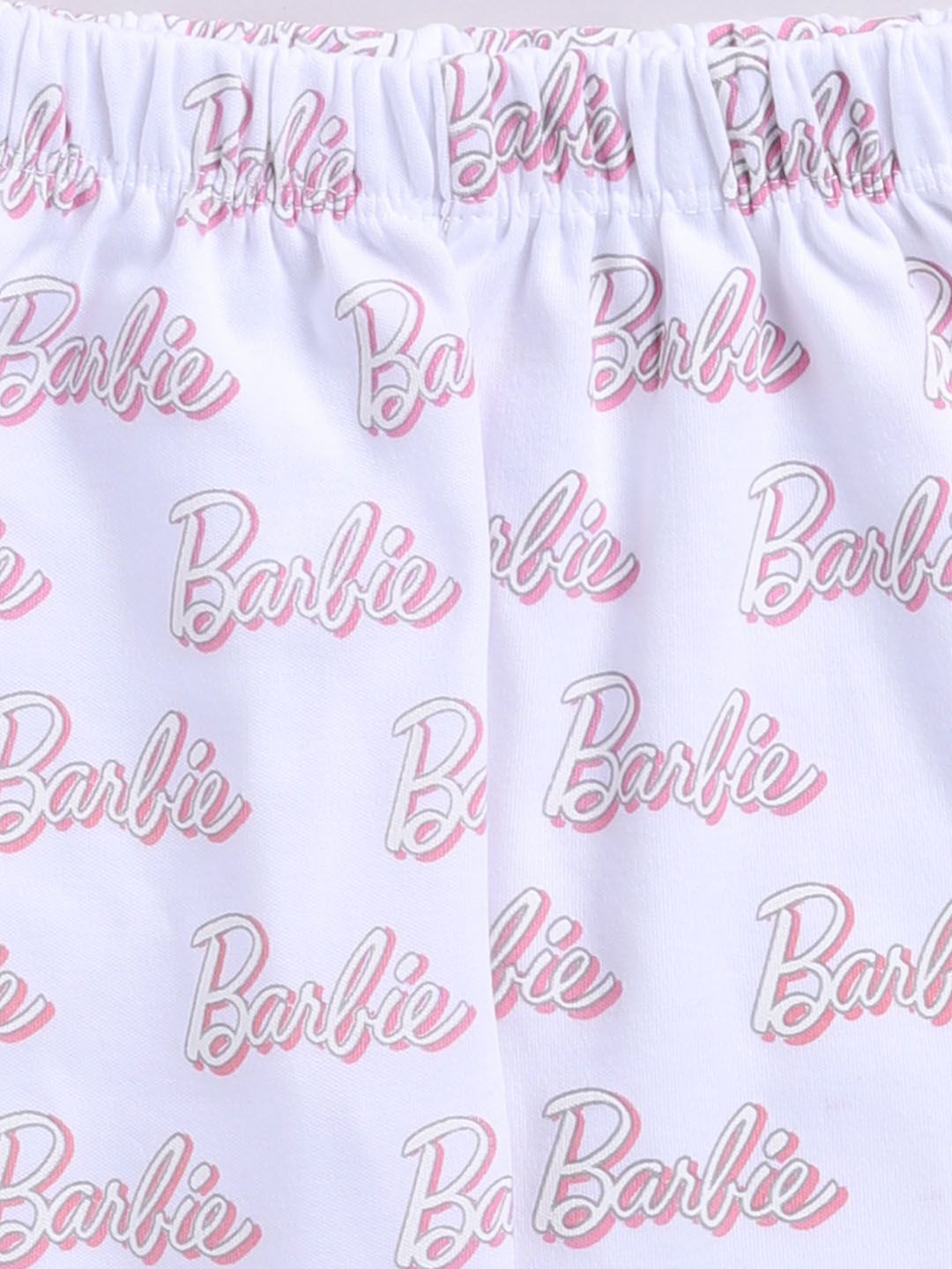 Moms Love Infant Girls Barbie Printed Pure Cotton Night suit