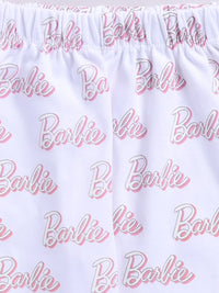 Moms Love Infant Girls Barbie Printed Pure Cotton Night suit