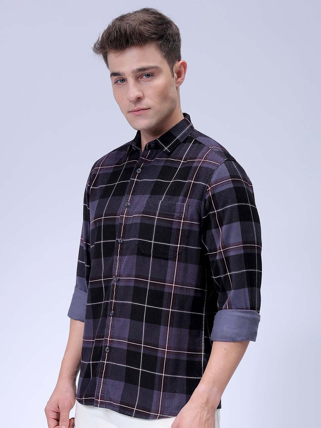 The Indian Garage Co Men Spread Collar Checked Casual Shirt