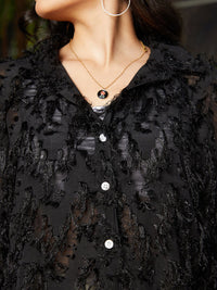 Campus Sutra Women Comfort Spread Collar Textured Casual Shirt