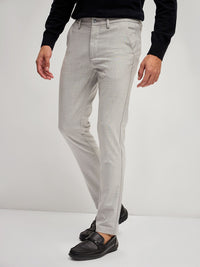THE BEAR HOUSE Men Solid 4 Way Stretch Slim Fit Formal Trouser