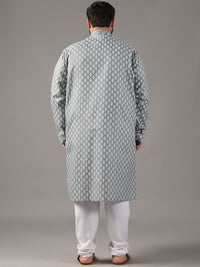 SOJANYA PLUS Saiz Motif Etnik Bercetak Kolar Jalur Kurta Lurus