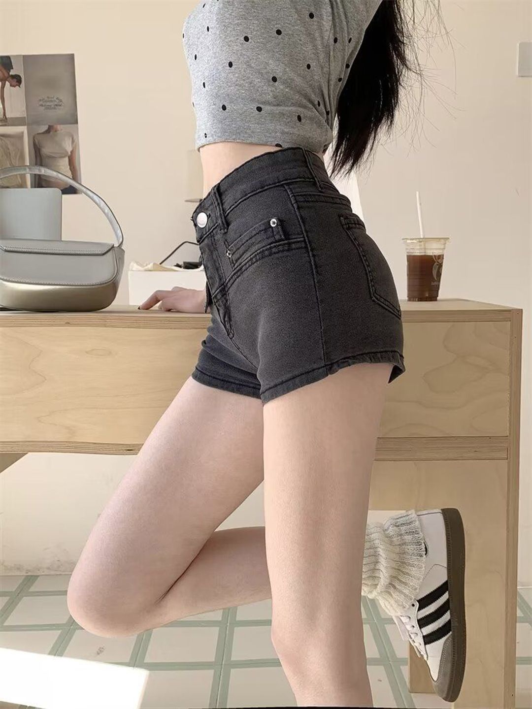 DressBerry Women Slim Fit High-Rise Hot Pants Shorts