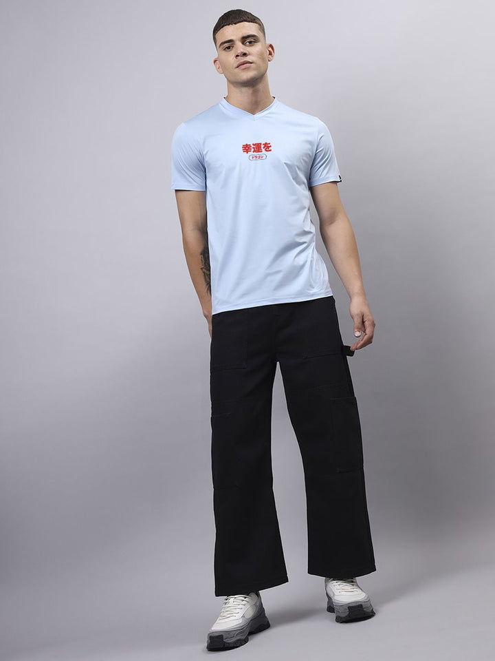 Bewakoof Men Printed V-Neck T-shirt
