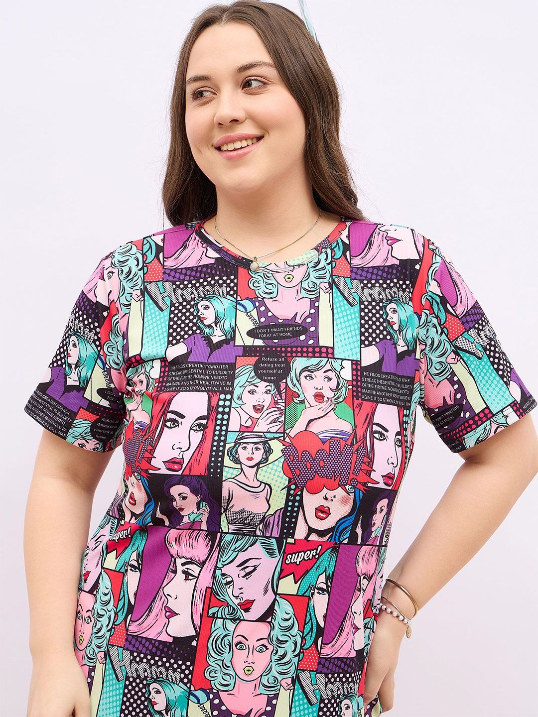 Berrylush Women Curve Print Bodycon Dress