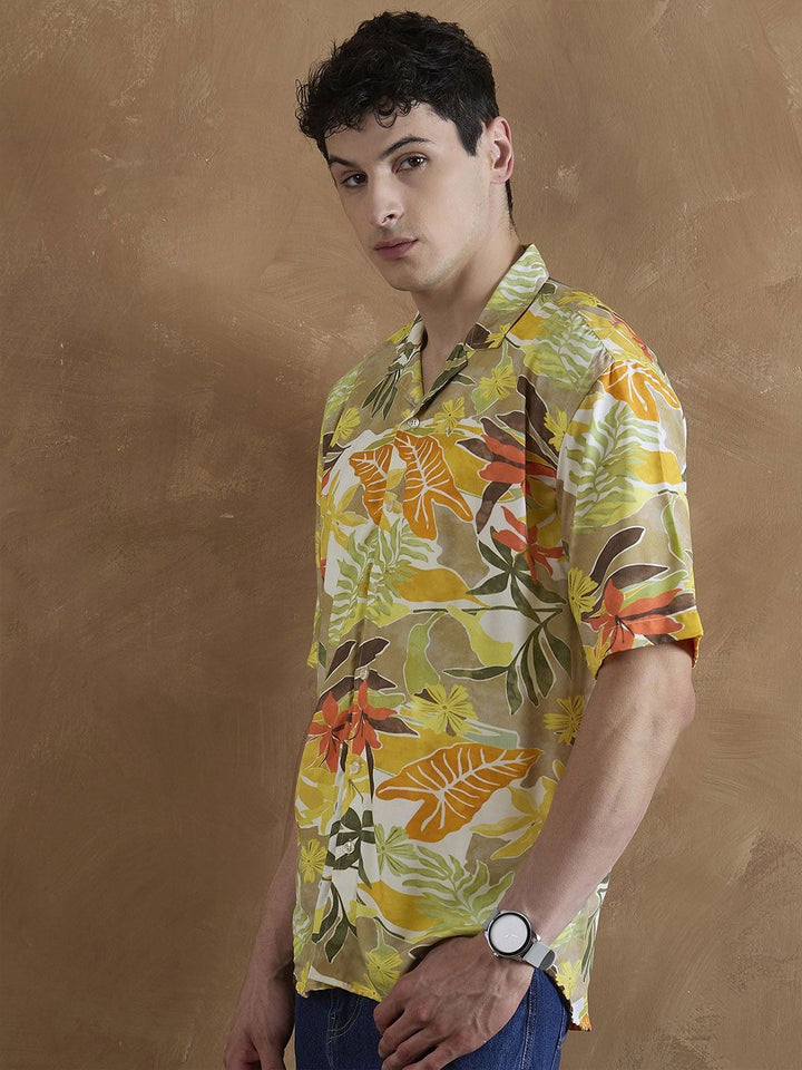 DENNISON Men Comfort Floral Tropical Printed Shirt