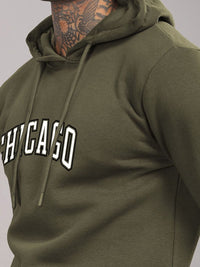 ADRO Men Typography Printed Hood Cotton Pullover Sweatshirt