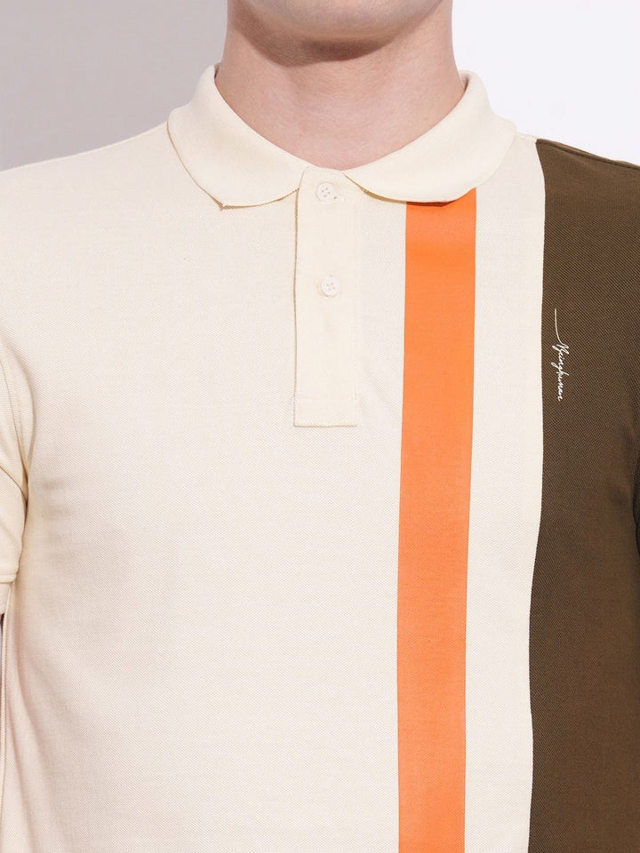 Being Human Men Colourblocked Polo Collar T-shirt
