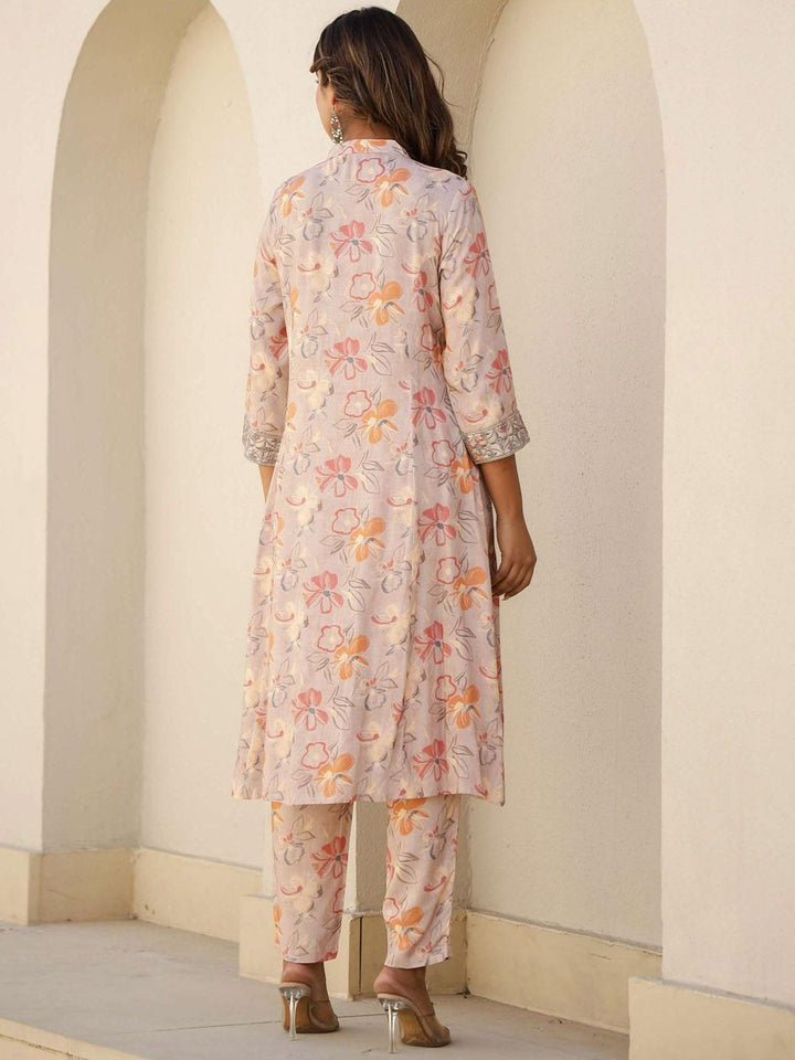Mamicha Women Floral Printed Cotton Kurta dengan Legging