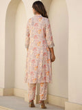 Mamicha Women Floral Printed Cotton Kurta dengan Legging