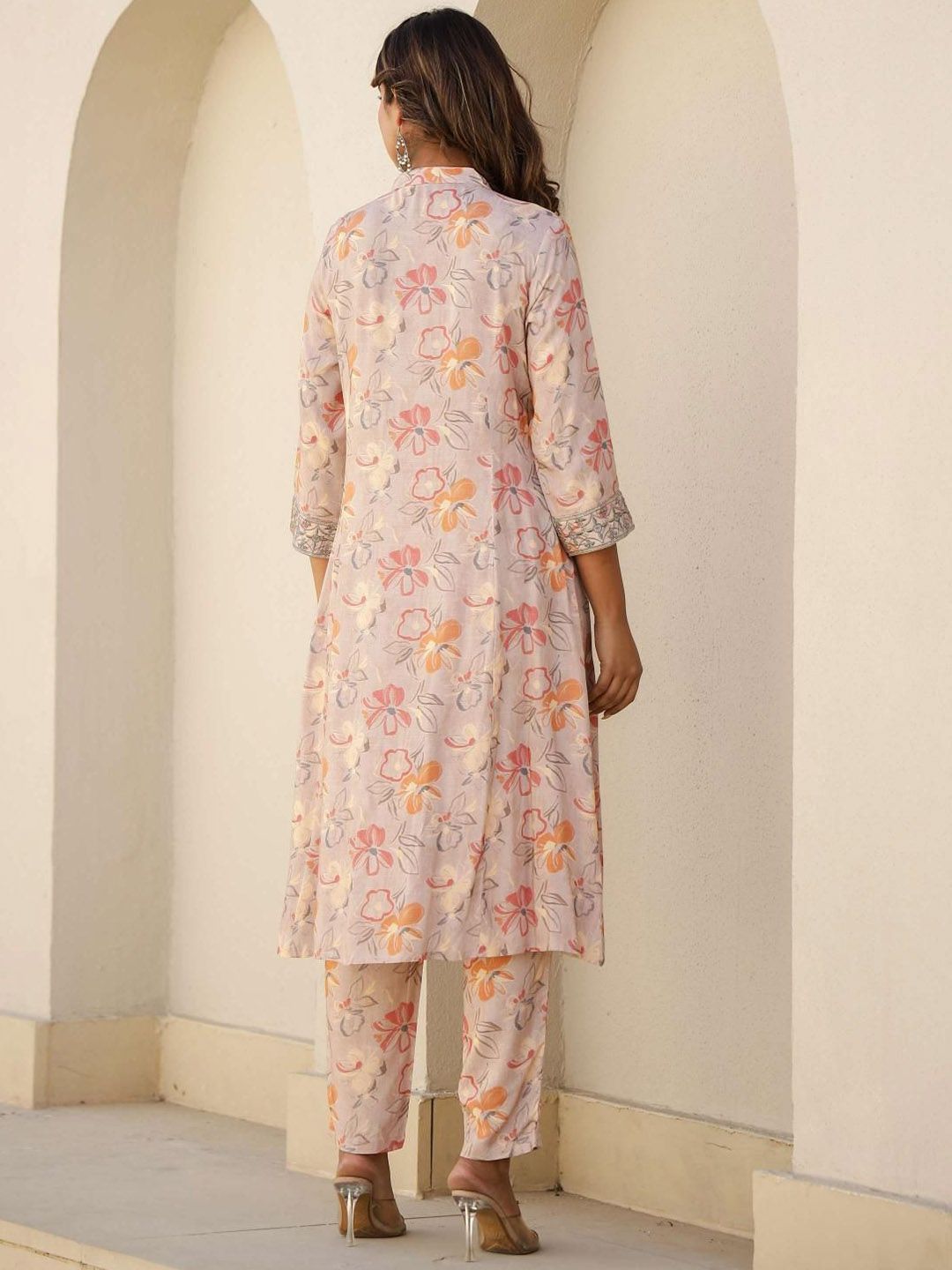 Mamicha Women Floral Printed Cotton Kurta dengan Legging