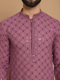 Motif Etnik Anouk Bersulam Kurta Lurus Kapas Tulen Dengan Churidar