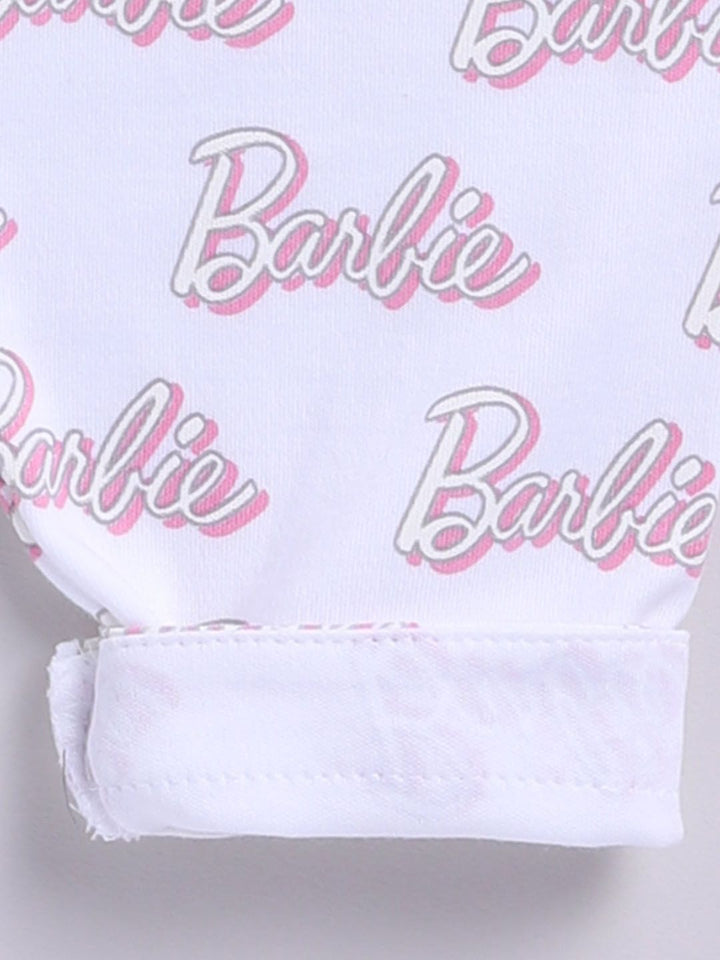 Moms Love Infant Girls Barbie Printed Pure Cotton Night suit