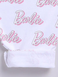 Moms Love Infant Girls Barbie Printed Pure Cotton Night suit