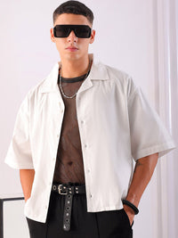 The Indian Garage Co Men Spread Collar Graphic Printed Cotton Boxy Casual Shirt