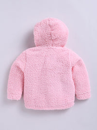 Moms Love Infant Girls Sherpa Finish Pure Cotton Hooded Tailored Jacket