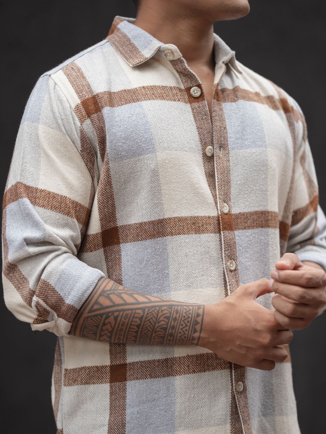Powerlook Men Opaque Checked Casual Shirt