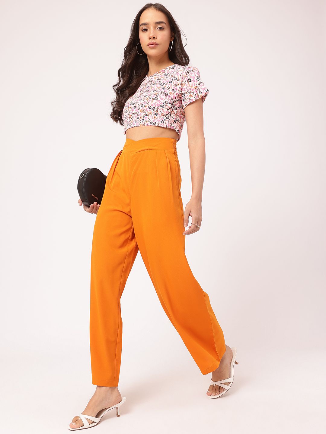 DressBerry Women Cyber Chic Pleated Flared Trouser