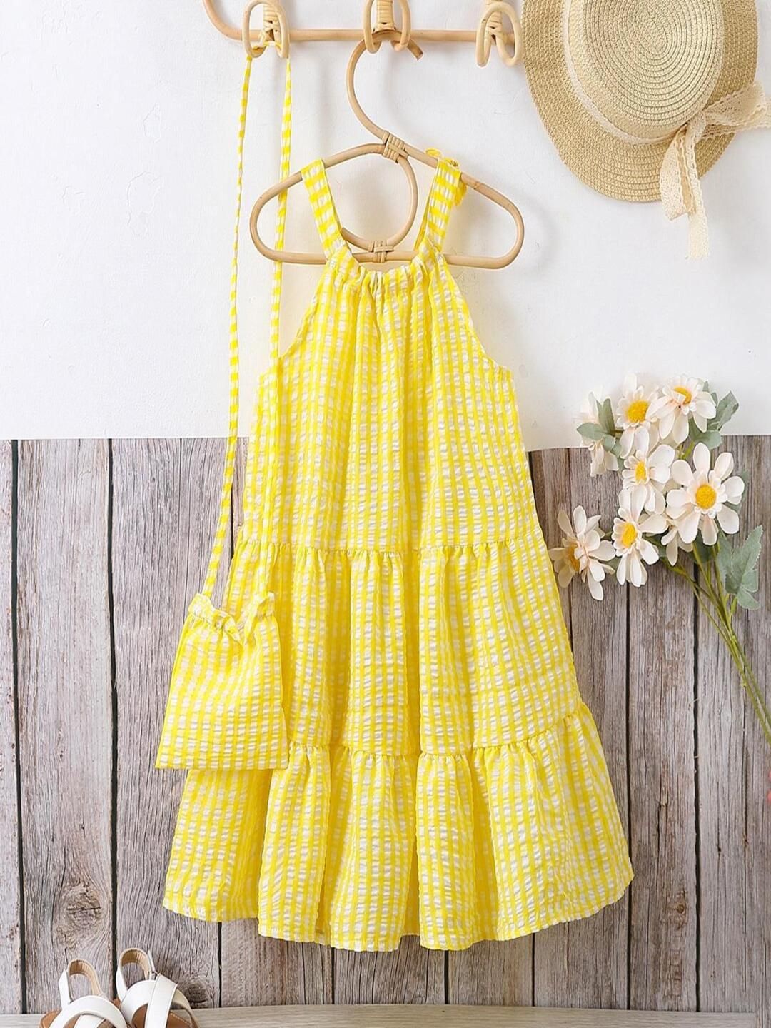 YK Checked Halter Neck Maxi Dress