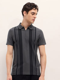 THE BEAR HOUSE Men Striped Polo Collar T-shirt