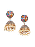 Anouk Gold Plated Cubic Zirconia Studded Dome Shaped Jhumkas