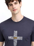 ADRO Typography Printed Round Neck Short Sleeves Regular Fit Pure Cotton T-shirt