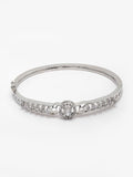Anouk Women Cubic Zirconia Studded Silver-plated Bangle-Style Gelang