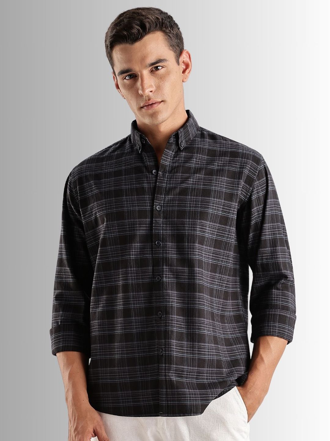 ADRO Standard Tartan Checks Baju Kasual Berpetak