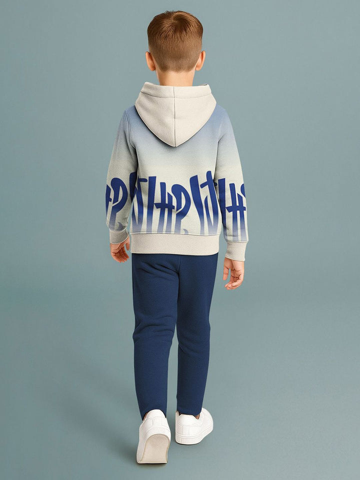 HELLCAT Boys Printed Hooded Sweatshirt With Trousers