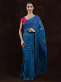 Exotic India Crystal Tea Leharia Tie-Dye Chiffon Saree