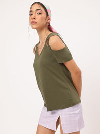 DressBerry Strappy Daze Cold-Shoulder Top