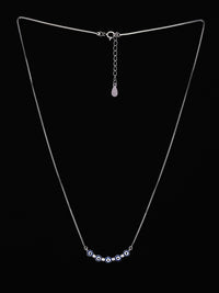 PANASH 925 Sterling Silver Rhodium-Plated CZ-Studded Evil Eyes Necklace
