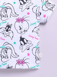 Happy Faces Kids Girls Looney Tunes Printed Pure Cotton T-Shirt