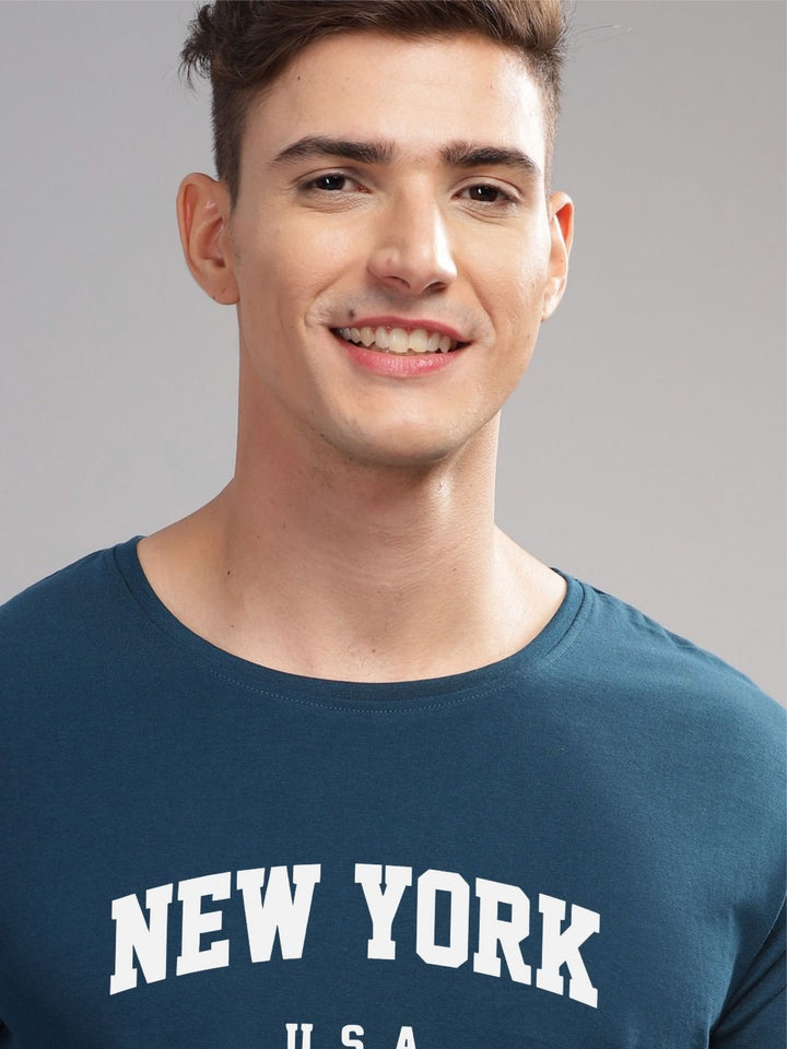 ADRO Men Typography Printed Applique T-shirt
