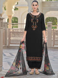Varanga Floral Embroidered Thread Work Straight Kurta With Trousers And Dupatta