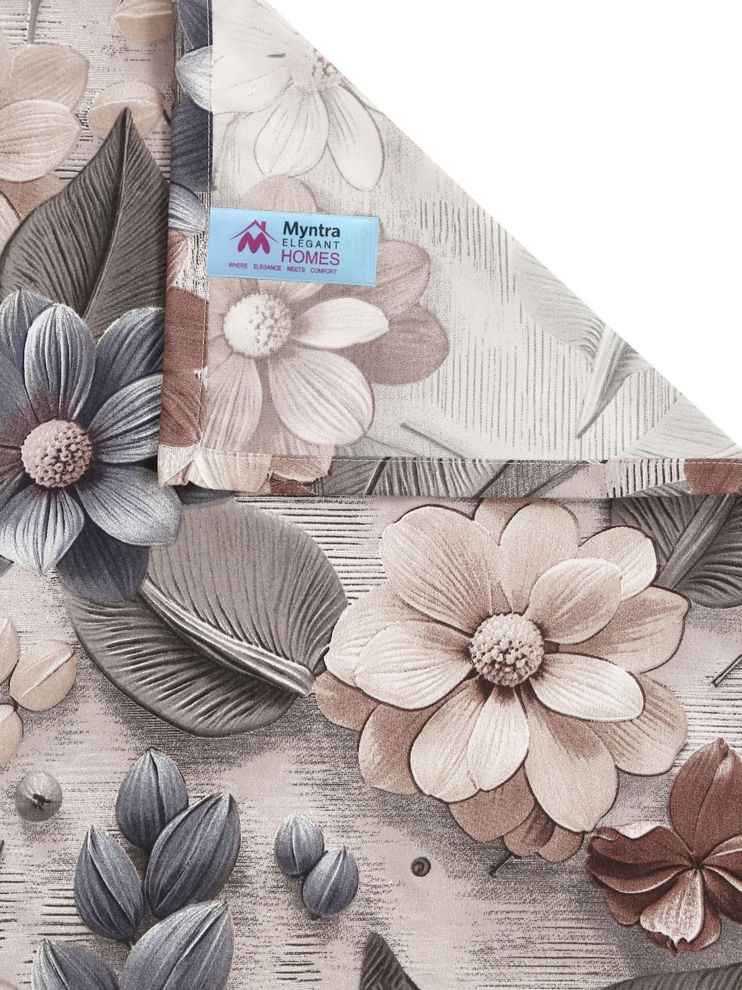Myntra Elegant Homes Multicoloured Floral 300 TC Single Bedsheet with 1 Pillow Covers