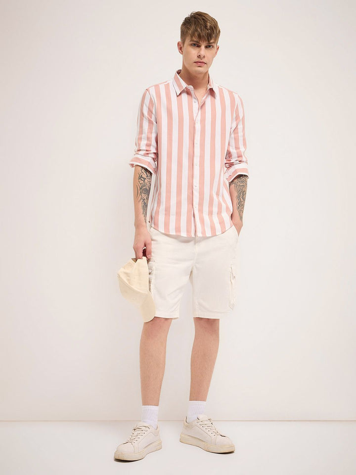 THE BEAR HOUSE Men Slim Fit Striped Casual Shirt