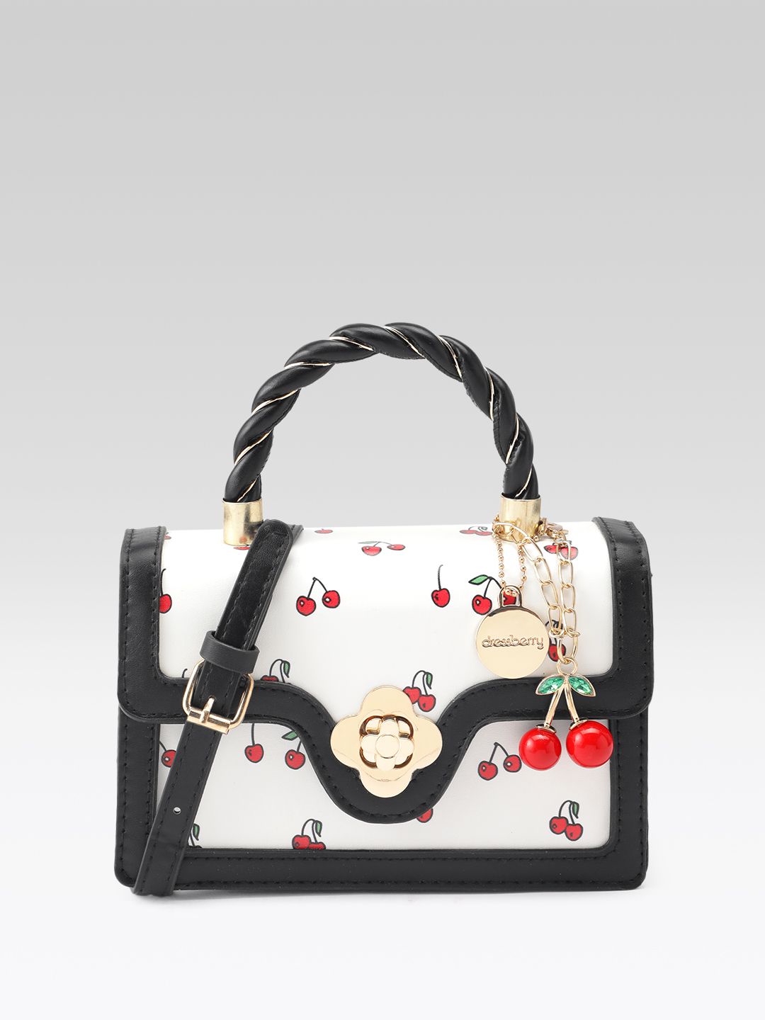 DressBerry Printed Structured Satchel Bag