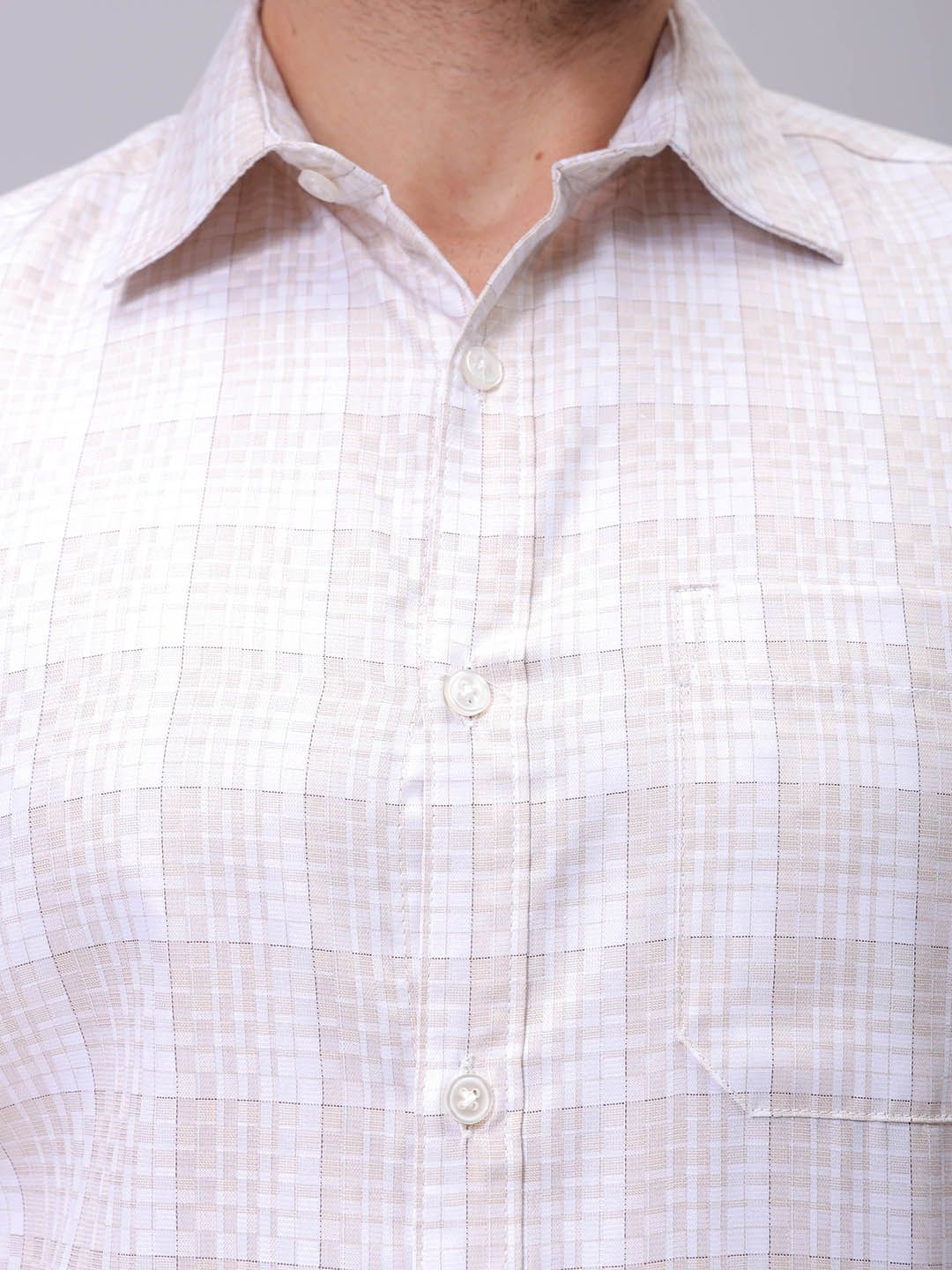 The Indian Garage Co. X Luxe Men Spread Collar Checked Slim Fit Formal Shirt