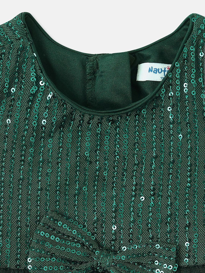 Nauti Nati Girls Sequin Party Dress with Sling Bag