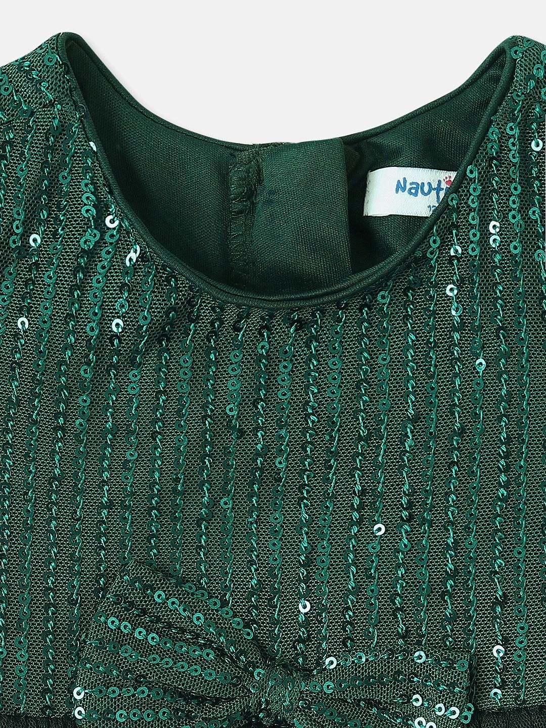 Nauti Nati Girls Sequin Party Dress with Sling Bag